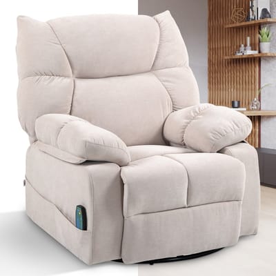 Massagestoel - Relaxfauteuil - Zetel - 1 persoons - Met armleuning - Zeer comfortabel - Elektrisch - Beige