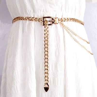 BukkitBow - Luxe Punk Design Tailleriem - Metalen Dames Broekriem - Modieuze Accessoire met Stoer Design - One Size 105cm