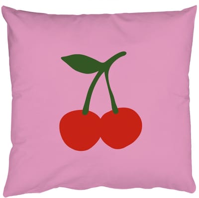 Sierkussens - Kussentjes Woonkamer - 50x50 cm - Kersen - Roze - Illustratie