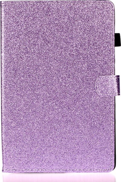 Peachy Shiny Flash Glitter Case Hoes van PU Leer geschikt voor iPad 10.2 inch & iPad Air 3 10.5 inch (2019) & iPad Pro 10.5 inch (2017) - Paars