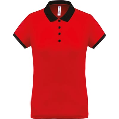 Damessportpolo 'Proact' met korte mouwen Red/Black - XS