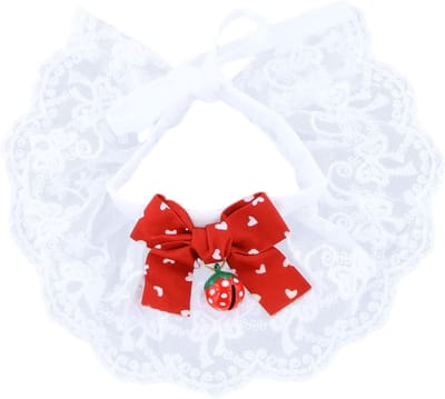 kanten kattenhalsband met bel, verstelbare huisdierhalsband, zacht, comfortabel en geschikt voor kleine tot middelgrote huisdieren (M, 25 cm)