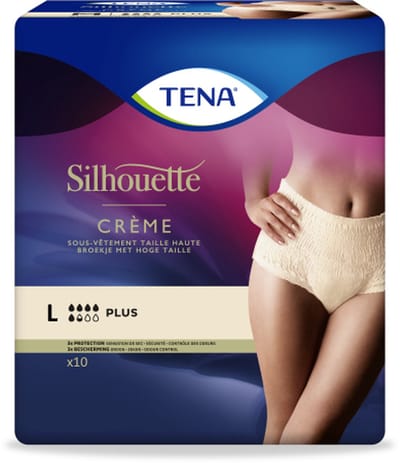 Tena Silhouette Plus Creme - Hoge Taille Large - 8 pakken van 10 stuks