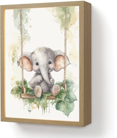 Nachtlampje 30x40 cm - Kinder lamp - Olifant - Dier - Kinderen - Jungle - Tafellamp kinderkamer draadloos - Slaapkamer lampje - Bedlamp kinderen - Kinderlampje - Wandlamp babykamer - Nachtlampjes