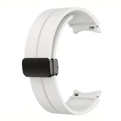 Wit siliconen horlogebandje Geschikt voor serie samsung galaxy watch 7 / 6 / 5 / 5 pro / 4 / FE / ACTIVE / ACTIVE 2 20 mm watch strap geschikt voor Samsung Galaxy Watch zacht flexibel sportief polsbandje met comfortabele sluiting