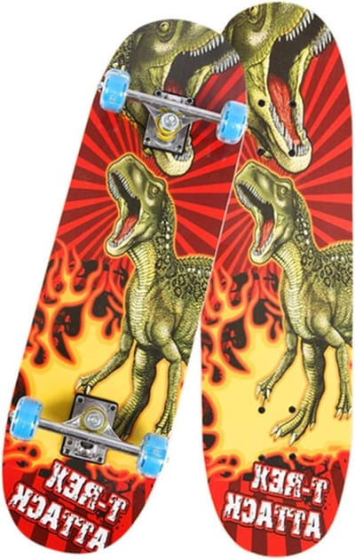 Compleet Skateboard - Beginner Board - Outdoor Cruisen - Oplichtende Wielen - 31x8 Inch - Dinosaurus