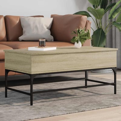 vidaXL - Salontafel - 100x50x45 - cm - bewerkt - hout - en - metaal - sonoma - eiken