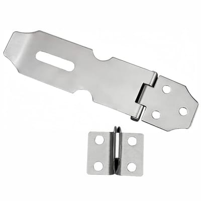 Dailygoods- Hangslot Heavy-Duty - Roestvrij Staal - Deurvergrendeling - Hasp met Bevestigingen - Veiligheidsbeugel - Geschikt voor 90/180 Graden Installatie - Deurslot