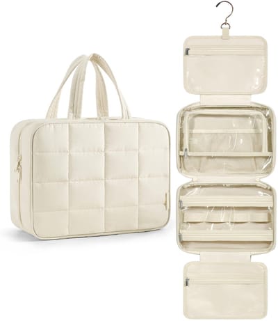 SVGCommerce - Toilettas om op te hangen - Grote make-uptas - Beige - Reistassensieradenorganizer - Geschikt voor dames - Large model