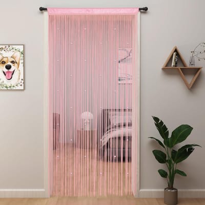 Prachtig Kralengordijn voor Deuropening - Kristal Sluiting voor Kamerverdeler of Decoratie (Roze, 99 x 200 cm)