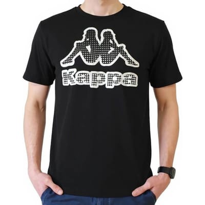 Kappa - Heren - Kappa Big Logo T-Shirt - Wit/Zwart - Maat S