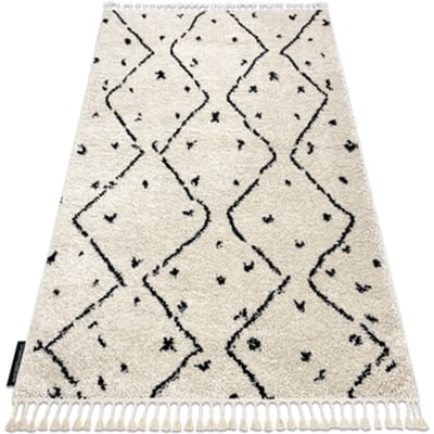 Kleden Rugsx Tapijt BERBER TETUAN B751 zigzag , crème 200x290 cm