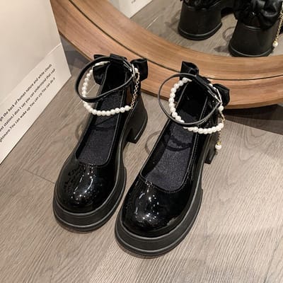 Lente/Zomer Hoge Hakken met Rokken Gespen Hoge Hakken Parel Mary Jane Damesschoenen Banket Casual Zakelijke Schoenen voor Dames 40 gray