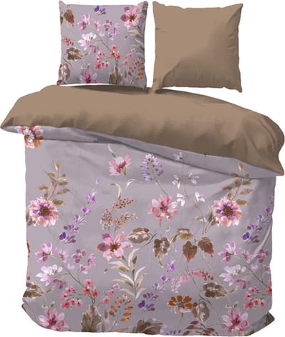 iSleep Dekbedovertrek Marie Louise - Eenpersoons - 140x200/220 cm - Lila