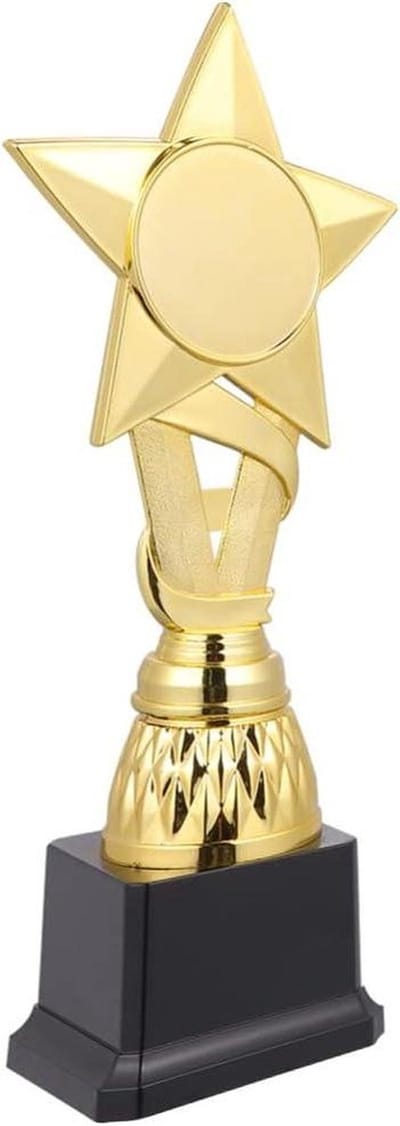 Trofee Cup - Gouden Award - Wedstrijd Beloning - Plastic Materiaal - Miniatuur Formaat - Goud