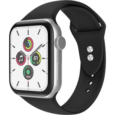 Mocaa Apple Watch Siliconen Horlogebandje 45-46mm Zwart