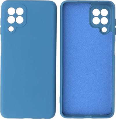 Hoesje Geschikt voor Samsung Galaxy A22 4G - Fashion Telefoonhoesje Backcover - Siliconen Hoesje - Navy