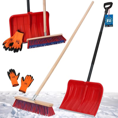 Sneeuwschep Set - Wintergereedschap - Sneeuw Ruimen - Met Beschermende Handschoenen - 133 cm Schep