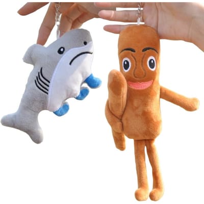 Tung Tung Sahur Pluche Speelgoed Sleutelhangers Kawaii Haai Knuffel Pluche Beestjes Schattige Animes Schattige Poppen Hanger Haai Figuurtje gray