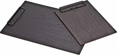 Goodline® - A4 Houten Menu Klembord - type: HFK-Zwart + Zwarte Klem