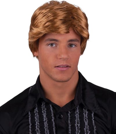Funny Fashion Carnaval verkleedpruik heren Coole surf boy/Kakker Ken - kort haar - bruin