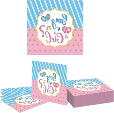 20 Stuks Gender Aankondiging Servetten voor 20 Personen - Feestbenodigdheden voor Babyshower en Geslacht Aankondiging