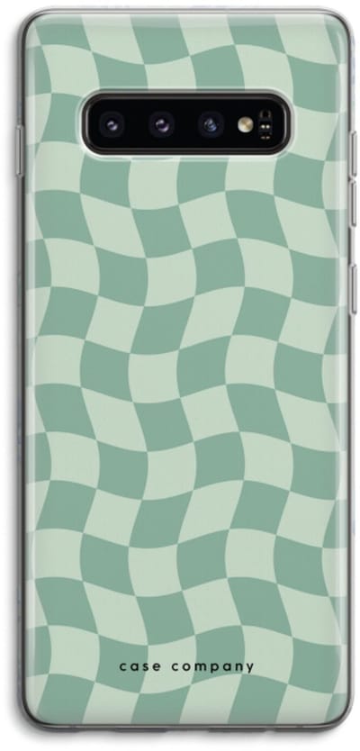 Case Company® - Hoesje geschikt voor Samsung Galaxy S10 4G hoesje - Grid Groen - Soft Cover Telefoonhoesje - Bescherming aan alle Kanten en Schermrand