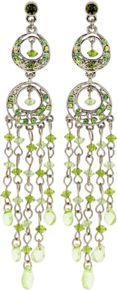 Behave - Lange oorhangers dames - Boho chic - Groene kralen