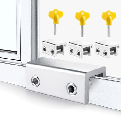 Verstelbare schuifraam sloten - 3 stuks beveiligingssloten met sleutel voor ramen en deuren, ideaal voor extra veiligheid en gebruiksgemak