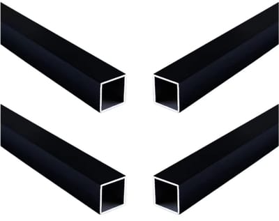 OmGoods - Dailygoody - Aluminium Vierkante Buis - 4 Stuks - Lichtgewicht en Duurzaam - Zwart - Perfect voor Constructie en Decoratie - 15mm x 15mm x 300mm