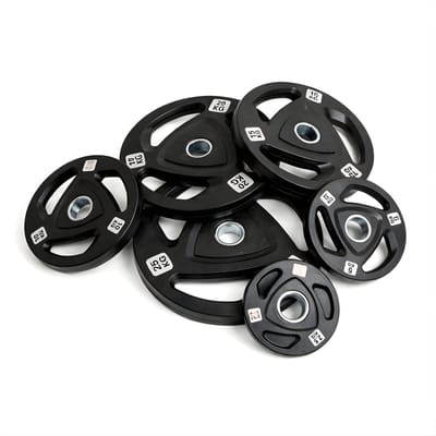 PH Fitness Premium Olympische Rubberen Halterschijven 35KG Voordeelset - Tri Grip Plates - 50 mm - Zwart