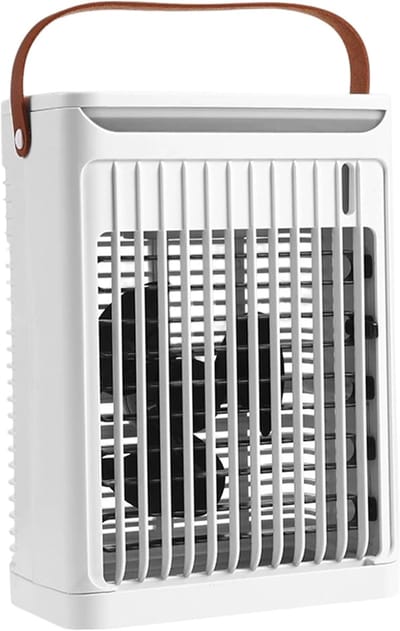 Mini draagbare airconditioner - 3-in-1 airconditioningventilator met 5 snelheden, 680 ml tank, USB-aangedreven ventilator voor thuis/kantoor/slaapzaal/camping - wit