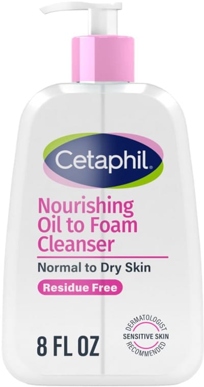 Cetaphil Nourishing Oil-to-Foam Gezichtsreiniger – Normale tot Droge & Gevoelige Huid – Tot 24u Hydratatie – Zeepvrij – 237ML