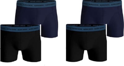 Björn Borg - 4 Pack - Cotton Stretch Boxers - Blauw en Zwart - Heren - Maat M