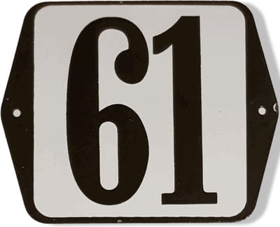 Huisnummer standaard nummer 61