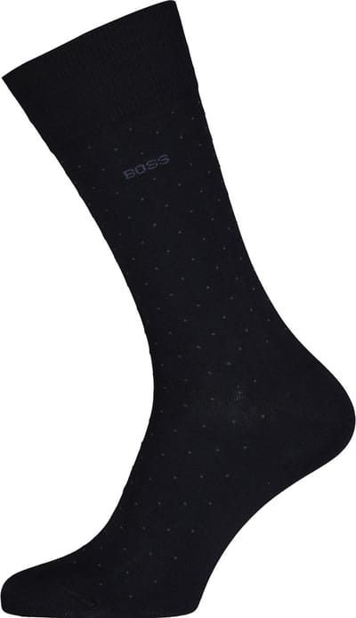BOSS George Dots (1-pack) - herensokken katoen - donkerblauw gestipt