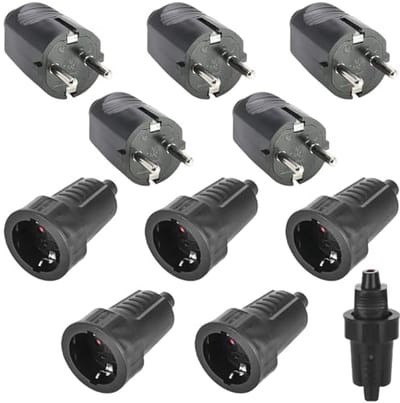 Schuko stekkerkoppelingen voor buiten - 250 V 16 A IP54 waterdicht - Veilig rubberen koppelingsset