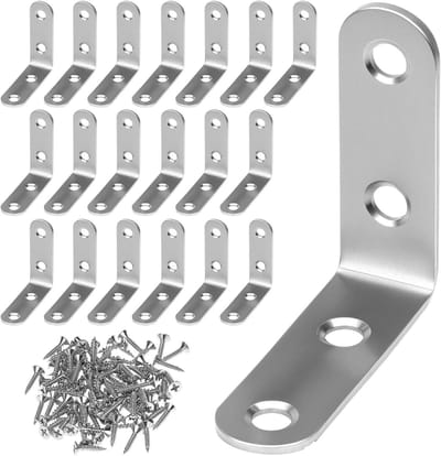 Hoekverbinders - L-beugels - Meubels Verstevigen - Roestvrij Staal - 50 x 50 mm - Zilver