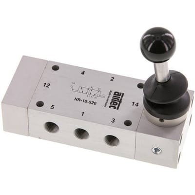 5/2 G1/8''  Handbediend Hefboom Ventiel Detent 0-12bar/0-168psi Airtec