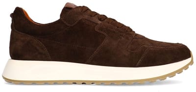 Manfield - Heren - Bruine suède sneakers - Maat 41