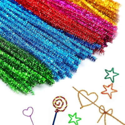 Kleurige chenille pijpenragers van 30 cm, 100 stuks voor knutselen en creatief werk, veelzijdig en zacht