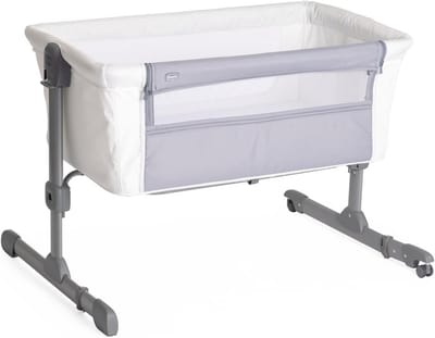 Next2Me Essential Babybedje Side Bed voor Co-Slapen 0-6 Maanden Verstelbare Hoogte Goede Luchtcirculatie Matras en Reistas Inclusief
