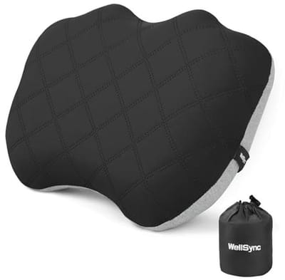 Ultralicht opblaasbaar campingkussen met afneembare hoes – Ergonomisch reiskussen voor wandelen, backpacken en kamperen