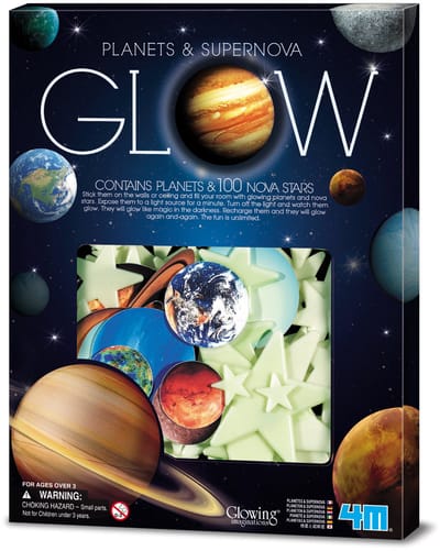 4M Glow In The Dark Stickers - Planeten En Supernova Maxi - 100 Sterren - Muurdecoratie Kids - 3+