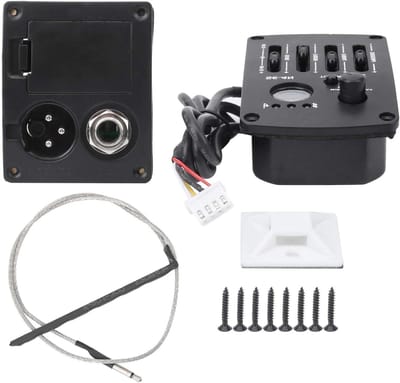 EGoods - 4-bands Equalizer Pickup met ingebouwde Tuner voor Akkoestische Gitaar - SE-4N - XLR-uitgangen - Instrumentaccessoires Folk en Acoustic Gitaar