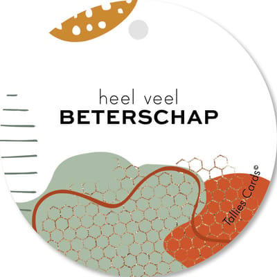 Tallies Cards - kadokaartjes  - bloemenkaartjes - Beterschap - Abstract - set van 5 kaarten - beterschap - ziekte - 100% Duurzaam