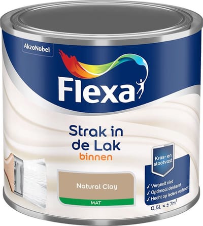 Flexa - Strak In De Lak Binnenlak Mat - Natural Clay - Mengverf - 500 Ml
