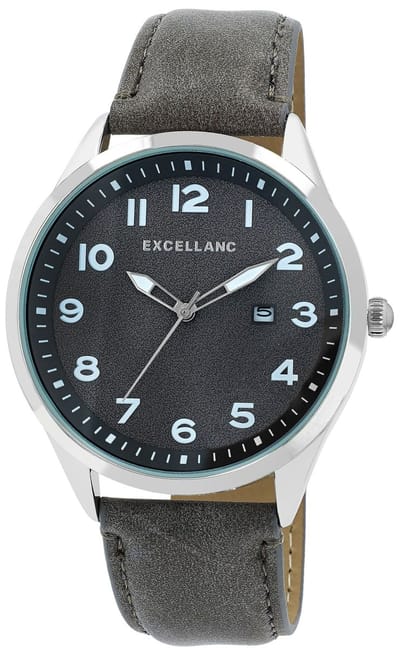 EXCELLANC Herenhorloge imitatieleer Datumaanduiding