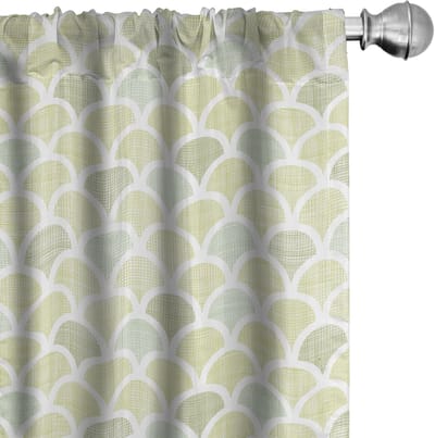 ABAKUHAUS Vischubben gordijnen – 2x75x175 cm – Microvezel – Olijfgroen