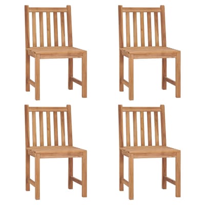 vidaXL - Tuinstoelen - 4 - st - massief - teakhout
